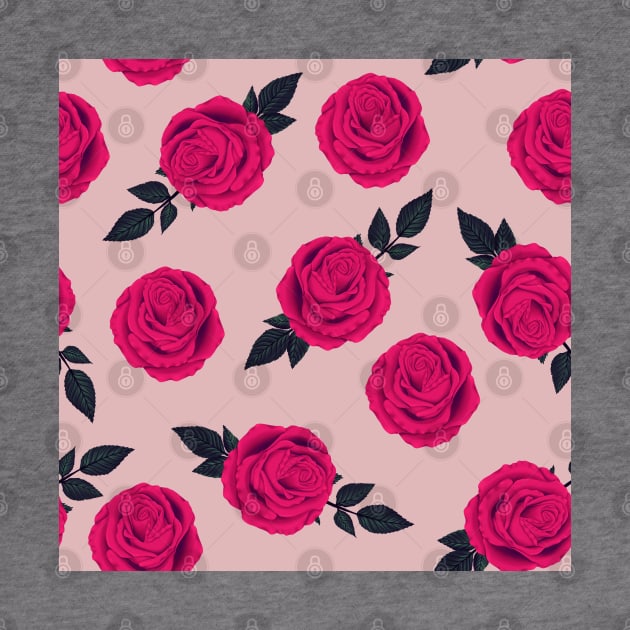 Pink Roses Pattern by GraphiscbyNel